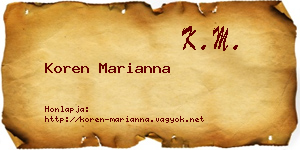 Koren Marianna névjegykártya